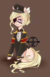 Size: 1250x1920 | Tagged: safe, artist:takami-kinmoshi, oc, oc only, clothes, eyepatch, solo, uniform