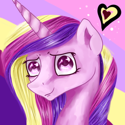 Size: 3000x3000 | Tagged: safe, artist:purplesquidz, princess cadance, g4, female, heart, high res, portrait, solo