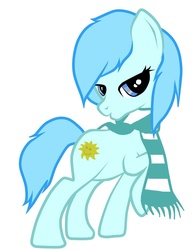 Size: 988x1280 | Tagged: safe, artist:sunshinesmilespony, oc, oc only, oc:sunshine smiles, earth pony, pony, clothes, scarf, simple background, solo, vector
