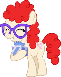 Size: 2000x2551 | Tagged: safe, artist:matty4z, twist, g4, cute, eyes closed, female, glasses, grin, happy, holding a present, present, simple background, smiling, solo, transparent background, vector