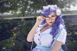 Size: 3840x2560 | Tagged: safe, artist:lochlan o'neil, artist:xen photography, rarity, human, bronycon, bronycon 2015, g4, clothes, cosplay, costume, flower, flower in hair, glasses, high res, irl, irl human, photo, solo