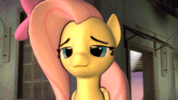 Size: 600x338 | Tagged: safe, artist:juiceboxalvin, fluttershy, pegasus, pony, g4, 3d, 60 fps, animated, bedroom eyes, bow, cute, eyebrows, female, floppy ears, grin, hair bow, i watch it for the ears, mare, music, open mouth, shyabetes, smiling, solo, source filmmaker, the gateway, youtube link