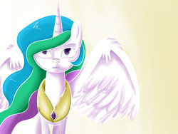 Size: 4400x3300 | Tagged: safe, artist:thederpyenthusiast, princess celestia, g4, female, looking at you, solo, spread wings