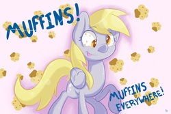 Size: 6000x4000 | Tagged: safe, artist:thederpyenthusiast, derpy hooves, pegasus, pony, g4, absurd resolution, female, mare, muffin, raised hoof, solo, that pony sure does love muffins, tongue out