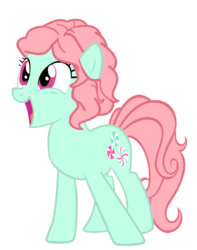 Size: 1600x2031 | Tagged: safe, artist:asdflove, minty, earth pony, pony, g3, g4, cute, female, g3 to g4, generation leap, mare, open mouth, simple background, solo, transparent background, vector
