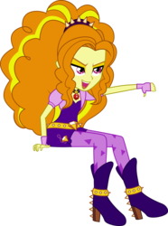 Size: 6657x8945 | Tagged: safe, artist:mit-boy, adagio dazzle, equestria girls, g4, my little pony equestria girls: rainbow rocks, absurd resolution, amulet, boots, clothes, diamonds, female, fingerless gloves, gloves, high heel boots, music notes, necklace, open mouth, shoes, simple background, singing, sitting, solo, spikes, thumbs down, transparent background, vector
