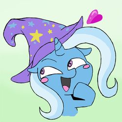 Size: 500x500 | Tagged: safe, artist:slamjam, trixie, pony, unicorn, g4, female, heart, mare, solo, trixie's hat