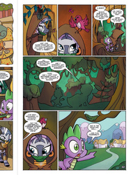 Size: 720x960 | Tagged: safe, artist:agnes garbowska, idw, official comic, spike, zecora, zebra, friends forever #21, g4, my little pony: friends forever, spoiler:comic, everfree forest, idw advertisement, preview, zecora's hut