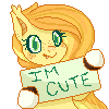 Size: 100x100 | Tagged: safe, artist:ruef, oc, oc only, oc:sunflower meadows, bat pony, pony, animated, blinking, cute, hoof hold, looking at you, pixel art, smiling, solo