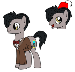 Size: 832x800 | Tagged: safe, artist:legotfstuff, doctor whooves, time turner, earth pony, pony, g4, bowtie, doctor who, eleventh doctor, fez, hat, male, ponified, stallion