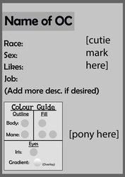 Size: 752x1063 | Tagged: safe, artist:lavdraws, monochrome, reference sheet, template