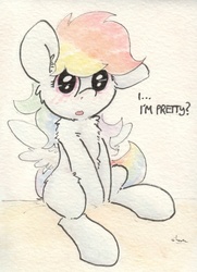 Size: 686x945 | Tagged: safe, artist:slightlyshade, rainbow dash, g4, female, pretty, solo, traditional art