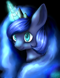 Size: 1600x2048 | Tagged: safe, artist:bloodymare13, princess luna, g4, female, portrait, smiling, solo