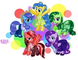 Size: 1023x781 | Tagged: safe, artist:meganlovesangrybirds, applejack, fluttershy, pinkie pie, rainbow dash, rarity, earth pony, pegasus, pony, unicorn, g4, anger (inside out), angry, applejack's hat, bowtie, clothes, cowboy hat, disgust (inside out), disney, dress, fear (inside out), female, happy, hat, inside out, inside out emotions, joy (inside out), looking at you, mare, necktie, pants, pixar, ponified, sad, sadness (inside out), scared, simple background, sweater, unhapplejack