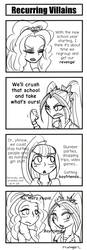 Size: 665x1920 | Tagged: safe, artist:thattagen, adagio dazzle, aria blaze, sonata dusk, equestria girls, g4, 4koma, comic, monochrome, newbie artist training grounds