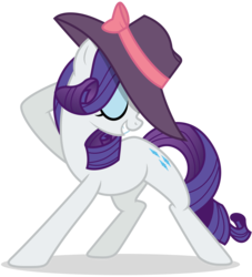 Size: 3500x3850 | Tagged: safe, artist:yanoda, rarity, g4, rarity investigates, .ai available, eyes closed, fabulous, female, hat, high res, pose, simple background, smiling, solo, transparent background, vector