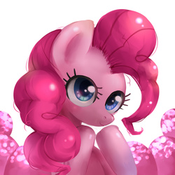 Size: 2048x2048 | Tagged: safe, artist:iron age, pinkie pie, earth pony, pony, g4, bust, cute, diapinkes, female, high res, mare, pixiv, solo