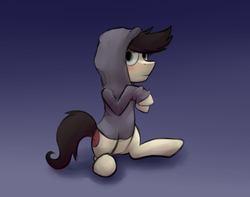 Size: 1280x1010 | Tagged: safe, artist:marsminer, oc, oc only, oc:keith, clothes, hoodie, male, shy, solo
