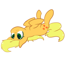 Size: 1024x1024 | Tagged: safe, artist:myralilth, applejack, g4, female, on back, simple background, solo, transparent background