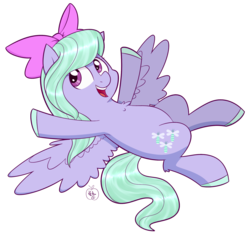 Size: 1900x1800 | Tagged: safe, artist:notenoughapples, flitter, pegasus, pony, g4, bow, chest fluff, cute, female, flitterbetes, fluffy, hair bow, hoof polish, nail polish, on back, open mouth, simple background, smiling, solo, spread wings, transparent background