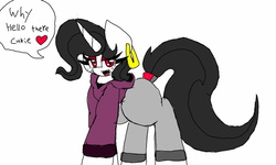 Size: 1024x614 | Tagged: safe, artist:chillywilly, oc, oc only, oc:deli dawn, pony, unicorn, clothes, earring, freckles, hoodie, piercing, sweatpants, talking to viewer