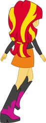 Size: 837x2241 | Tagged: safe, artist:nano23823, sunset shimmer, equestria girls, g4, .svg available, back, boots, clothes, female, leather jacket, leaving, raised leg, rear view, simple background, skirt, solo, svg, transparent background, vector, walking