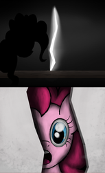 Size: 987x1616 | Tagged: safe, artist:ritorical, pinkie pie, g4, crack, darkness, room