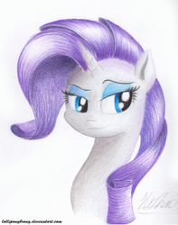 Size: 1024x1302 | Tagged: safe, artist:lollipony, rarity, pony, unicorn, g4, female, mare, portrait, signature, simple background, solo, traditional art, white background