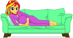 Size: 16200x8400 | Tagged: safe, artist:xniclord789x, sunset shimmer, equestria girls, g4, absurd resolution, barefoot, belly, big belly, clothes, draw me like one of your french girls, feet, female, looking at you, pajamas, pregnant, pregnant equestria girls, sensibly-proportioned pregnancy, simple background, solo, sunset preggers, transparent background