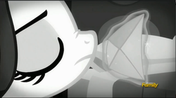 Size: 1921x1077 | Tagged: safe, screencap, rarity, g4, rarity investigates, close-up, grayscale, monochrome, sniffing