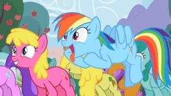 Size: 640x360 | Tagged: source needed, safe, screencap, amethyst star, carrot top, cherry berry, golden harvest, rainbow dash, sparkler, earth pony, pegasus, pony, season 2, the super speedy cider squeezy 6000, animated, cider season, female, gif, mare, pelvic thrust, tongue out, want