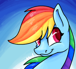 Size: 600x549 | Tagged: safe, artist:myralilth, rainbow dash, g4, female, portrait, solo