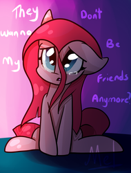 Size: 911x1200 | Tagged: safe, artist:myralilth, pinkie pie, g4, crying, female, pinkamena diane pie, sad, solo