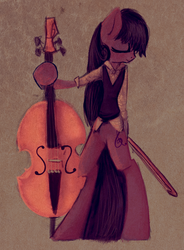 Size: 1322x1800 | Tagged: safe, artist:jubilannt, octavia melody, earth pony, pony, g4, bipedal, cello, clothes, female, musical instrument, solo