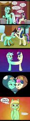 Size: 740x2976 | Tagged: safe, artist:deusexequus, bon bon, lyra heartstrings, sweetie drops, oc, all's fair in love & friendship games, equestria girls, g4, my little pony equestria girls: friendship games, adventure in the comments, comic, dialogue, female, flower, friends with benefits, fusion, implied friends with benefits, implied lesbian, lesbian, lyrabon (fusion), pushmi-pullyu, ship:lyrabon, shipping, speech bubble