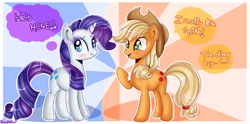 Size: 4600x2281 | Tagged: safe, artist:vixelzf, applejack, rarity, spike, g4, female, implied spike, jealous, male, scrunchy face, ship:applespike, ship:sparijack, ship:sparity, shipping, spike gets all the mares, straight