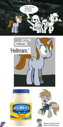 Size: 600x1200 | Tagged: safe, twilight sparkle, oc, oc:littlepip, earth pony, pony, unicorn, fallout equestria, g4, clothes, faic, fallout, fanfic, fanfic art, female, horn, jumpsuit, male, mare, mayonnaise, pipbuck, stallion, twiface, vault suit