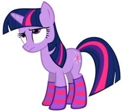 Size: 6956x6290 | Tagged: artist needed, source needed, safe, twilight sparkle, pony, unicorn, g4, absurd resolution, clothes, cute, female, looking up, mare, simple background, socks, solo, striped socks, transparent background, unicorn twilight