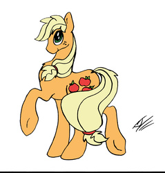 Size: 5724x6000 | Tagged: artist needed, safe, applejack, earth pony, pony, g4, absurd resolution, female, looking back, mare, solo