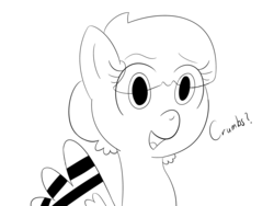 Size: 3840x2880 | Tagged: artist needed, safe, oc, oc only, oc:peep, bird pone, pigeon, dialogue, high res, looking at you, monochrome, solo, spread wings