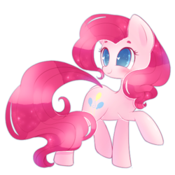 Size: 450x450 | Tagged: safe, artist:riouku, pinkie pie, earth pony, pony, g4, blushing, female, heart eyes, mare, simple background, smiling, solo, transparent background, wingding eyes