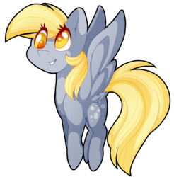 Size: 1560x1585 | Tagged: safe, artist:uunicornicc, derpy hooves, pegasus, pony, g4, cutie mark, female, happy, mare, simple background, smiling, solo, spread wings, transparent background, wings