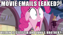 Size: 610x342 | Tagged: safe, edit, edited screencap, screencap, pinkie pie, g4, mmmystery on the friendship express, my little pony: the movie, leak, image macro, meme, op is a duck, seems legit, shocked, slowpoke, spoiler