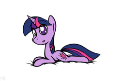 Size: 1800x1200 | Tagged: safe, artist:flamethegamer, twilight sparkle, g4, :o, female, looking at you, prone, simple background, solo, white background