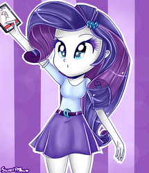 Size: 1924x2235 | Tagged: safe, artist:vixelzf, rarity, equestria girls, g4, clothes, duckface, female, selfie, skirt, solo