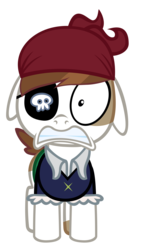 Size: 4000x7000 | Tagged: safe, artist:sofunnyguy, pipsqueak, g4, clothes, costume, eyepatch, male, nightmare night costume, palindrome get, simple background, solo, transparent background, vector, wide eyes