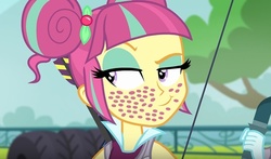 Size: 813x479 | Tagged: safe, edit, edited screencap, screencap, sour sweet, human, equestria girls, g4, my little pony equestria girls: friendship games, freckles, trypophobia