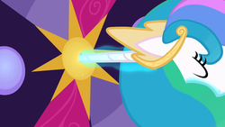 Size: 1280x720 | Tagged: safe, screencap, princess celestia, pony, g4, the return of harmony, eyes closed, female, mare, solo