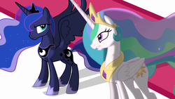 Size: 1280x720 | Tagged: safe, screencap, princess celestia, princess luna, g4, the crystal empire