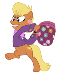 Size: 855x1080 | Tagged: safe, artist:hakar-kerarmor, ms. harshwhinny, earth pony, pony, g4, female, mare, solo, suitcase, unprofessional